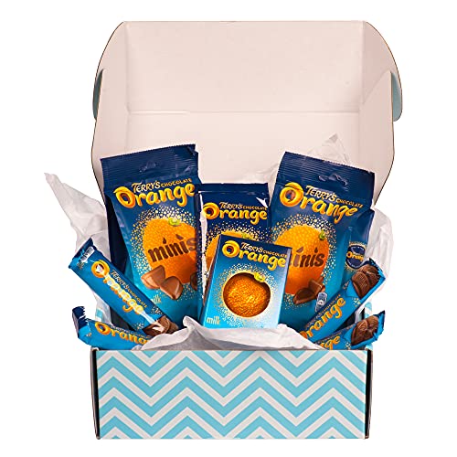 Terrys Chocolate Orange Hamper. Chocolate Gift Set For All Those Chocolate Lovers. Presented In A Unique Gloss Finished Gift Box Orange Chocolate Hamper For Any Occasion