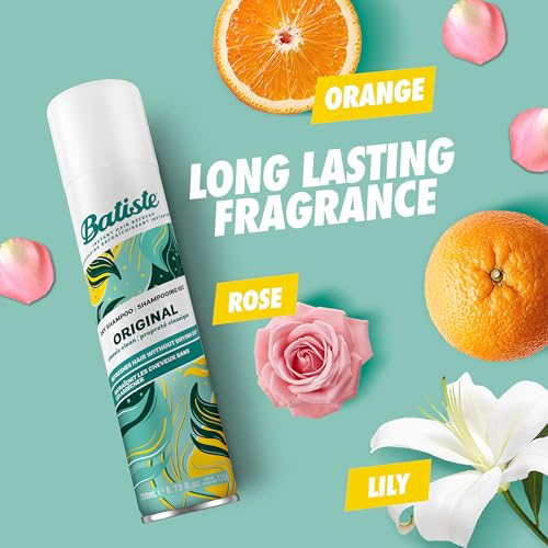Foto von Batiste Trockenshampoo Original ,Dry Shampoo zum Auffrischen und Stylen der Haare, Haarpflege Spray ohne Ausspülen, Voluminöses Haarstyling mit dem erfrischenden Zitrusfrucht-Duft , 200 ml (1er Pack)