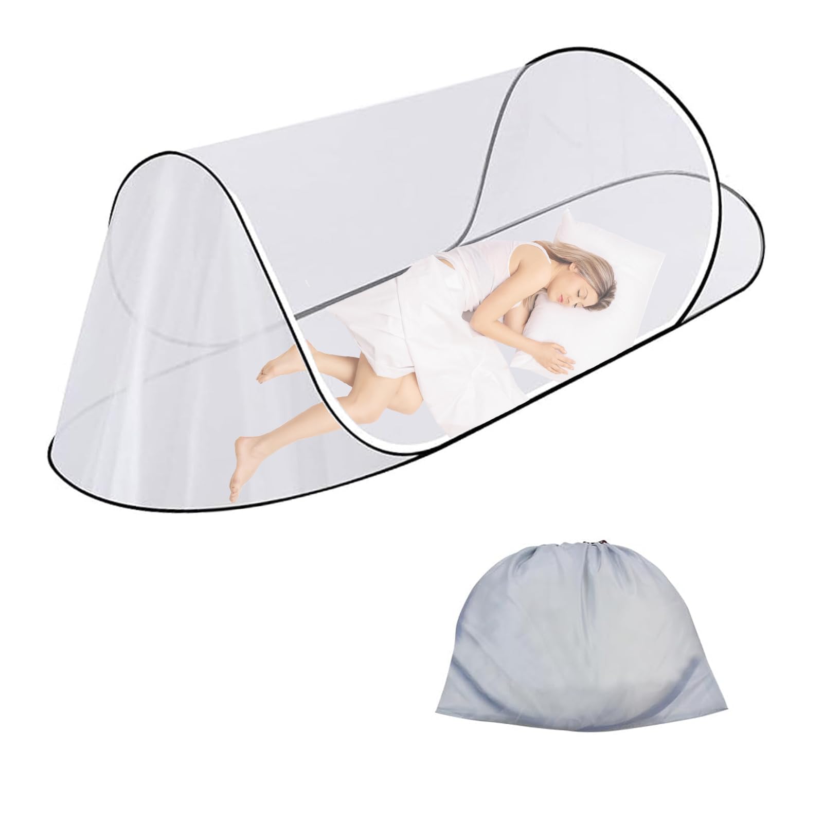 Foldable Mosquito Nets, Pop Up Mosquito Net Tent with Zipper for Baby Adults, Portable Mosquito Net with Bottom for Travel and Camping, Easy And Fast Installation