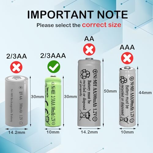 12 Pilas Recargables Ni-MH 2/3AAA 1.2v 100mAh para Luces Sol miniatura 2