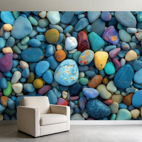 Papier Peint Galets 300 x 210 cm Tapisserie Murale Panoramique, Photographie Papier Peint Intissé Pour Salon Chambre Chambre D'Enfant Décoration Murale
