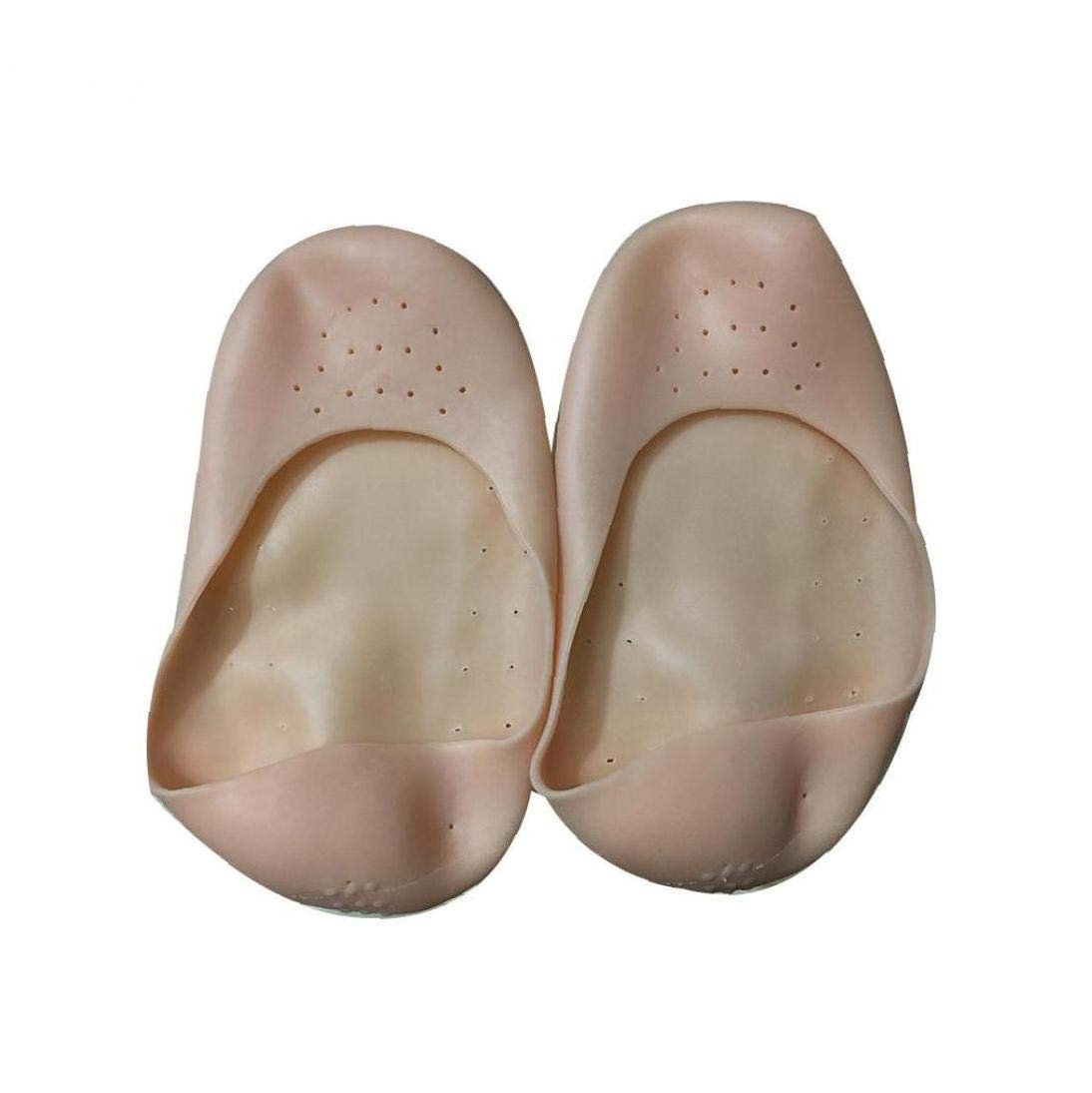 Angoter Women's 18*8.5Cm Complexion Silicone Socks Gel Moisturizing Socks Relieve Plantar Fasciitis Pain Keep Moisture Smooth Soften Dead Skin Dry Cracked 1Pair (Complexion)