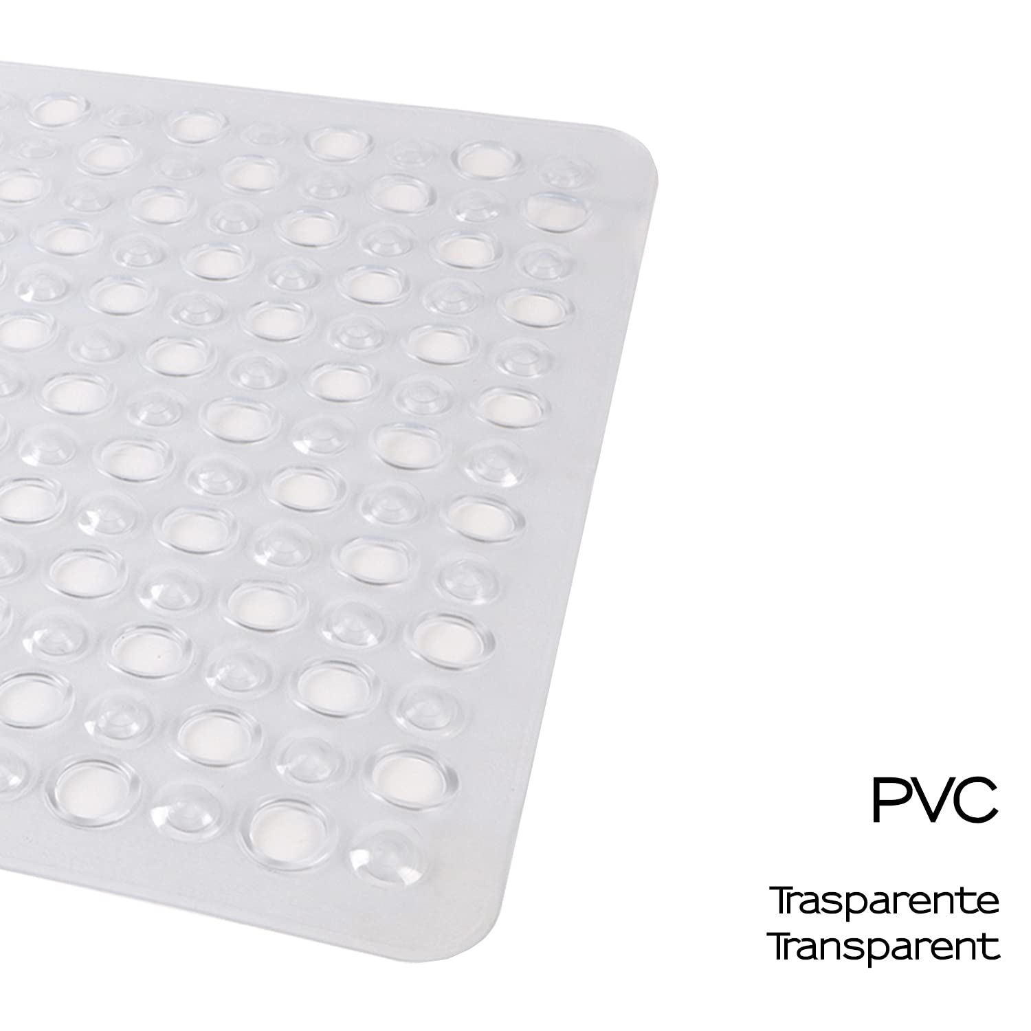 Gedy G-Maim Non-Slip Shower with Suction Cups, Size: 50 x 50, Resin Bath Mat, Transparent Finish, R&D Design, Made in Italy - Image 4