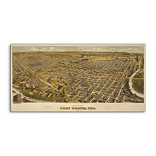 Image acrylique Map of Texas Vintage 120x60cm pour salon design et chambre de voyageur