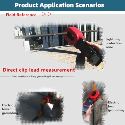 Digital Clamp Resistance Tester 2100A+ Auto Range Digital Clamp on Ground Earth Longevity Tester Meter (Round Mouth) 0.01-200