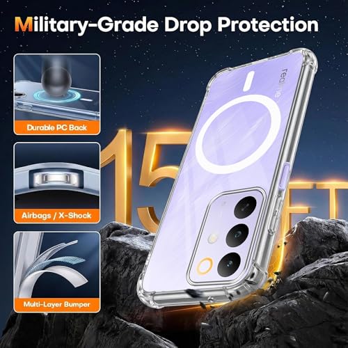 Image of Jkobi Shockproof Crystal-Clear Back Cover for Realme C85 5G | Realme Narzo 90x (Magsafe Wireless Support | Drop & Camera Protection | Hard Polycarbonate)
