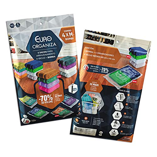 Conjunto Organizador a Vácuo 5 peças, Comprime, Protege e Organiz...