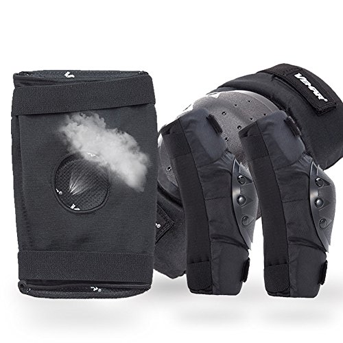 Runworld Adults 4Pcs Kit of Moto Elbow Knee Shin Armor Protect Guard Pads Accessories for Motorcycle Motocross Bike Bicycle Racing Protective Gear (Black85)