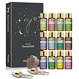 PHATOIL 12PCS Essential Oils Set with Diffused Wood and Nice Box, 5ml Essential Oils for Diffusers for Home, Gifts for Families and Friends