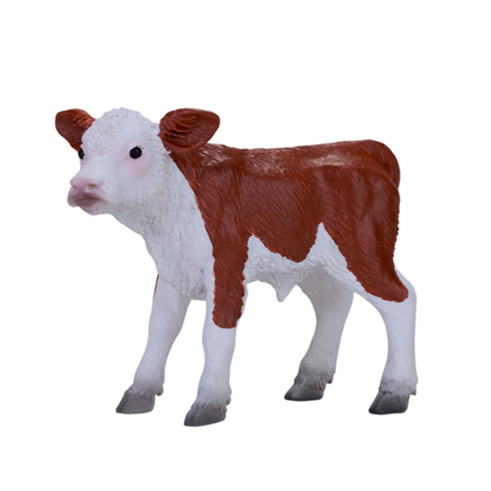 Hereford Calf | Hand-Painted Toy Figure | Farm Animals Collection | True to Life & Highly Detailed | Designed in UK