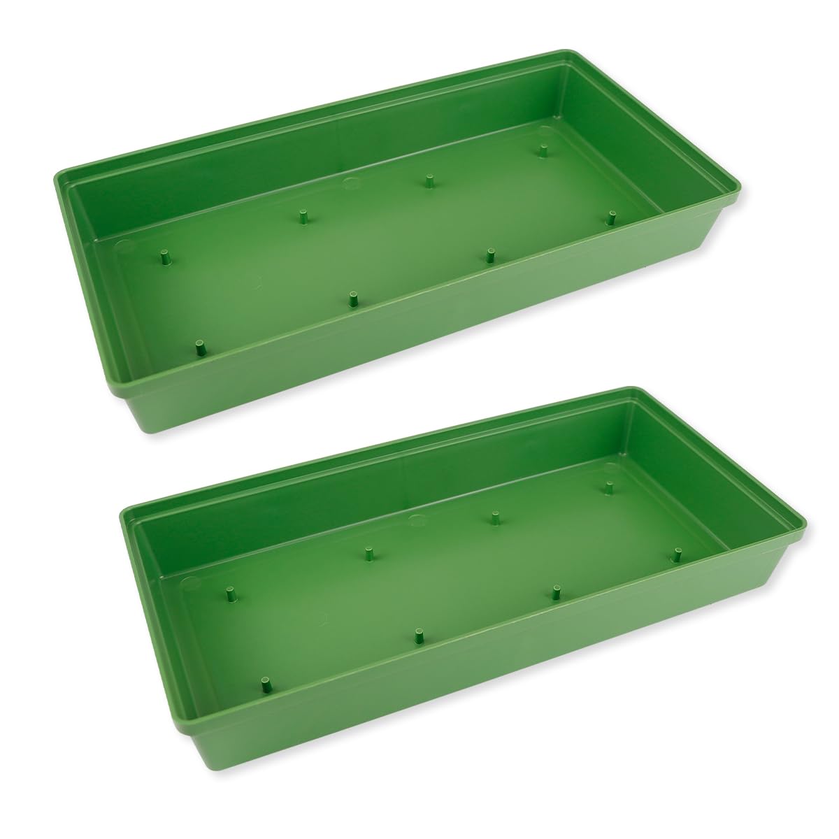 2 Pcs Plastic Design Bowl 11“ Flower Arrangement Base for Centerpiece Decorating, Nromal, Green