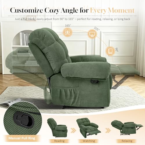 Sillón reclinable manual verde con brazo ajustable miniatura 3