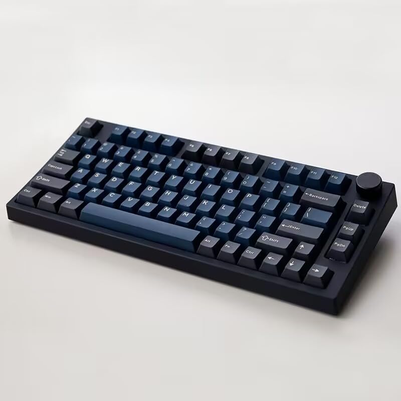Image of NJ80-AP Wireless Mechanical Keyboard with Knob Bluetooth 5.0 /2.4G /Wired Connection 75% Hot Swappable Custom RGB Programmable Gaming Keyboard with PBT Keycap for Win Mac