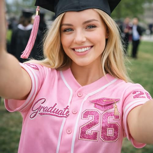 Camisetas personalizadas de béisbol para graduación, Camisetas unisex de la clase 2026 con nombre, número y logo miniatura 2