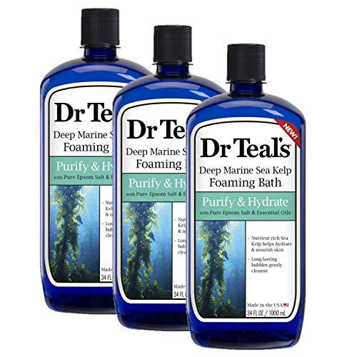 Dr Teal's Sea Kelp Foaming Bath with Epsom Salt, Purify & Hydrate 34 oz (Pack of 3) - //coolthings.us