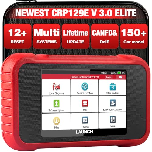 LAUNCH CRP129E V2.0 OBD2 Diagnosis Coche Multimarca con 4 Sistemas + 12 Servicios de Reinicio Lector de Código Sistema de Motor ABS SRS Transmisión Reset de Aceite TPMS EPB SAS DPF Injector Coding BMS