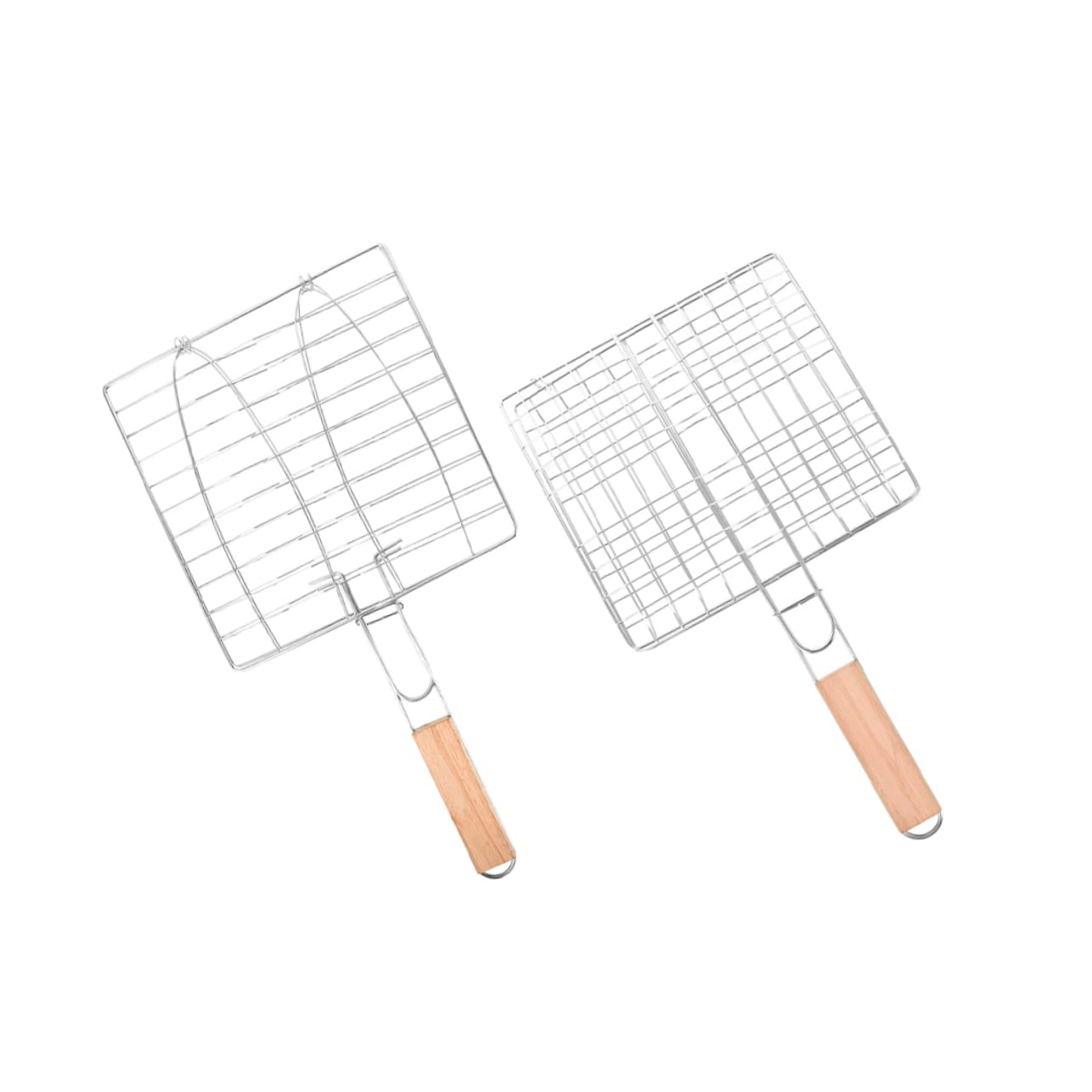 VICASKY 2Pcs Portable Barbecue Nets Folding Bbq Mesh for Easy Grilling of Fish Chicken Wings Sausages and Vegetables Non Stick and Durable Outdoor Cooking Tools