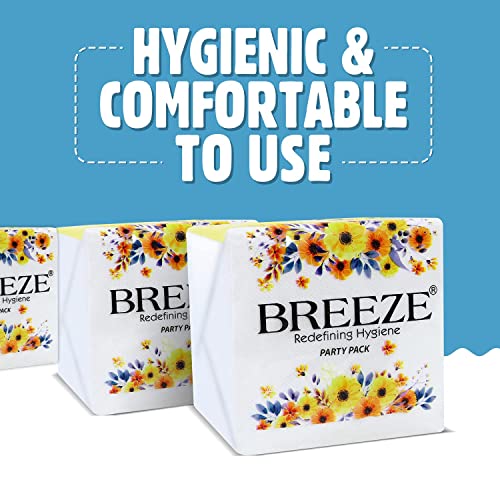 Image of BREEZE BRE004 2 Ply Paper Serviettes Cocktail Napkin Super Soft & More Absorbent Plain Tissue with 50 pulls (Pack of 6 /300 Tissues)