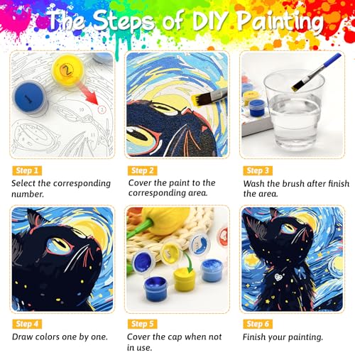 Save 55% on Yunnuo Cat Paint by Numbers Kit with Code - Image 7