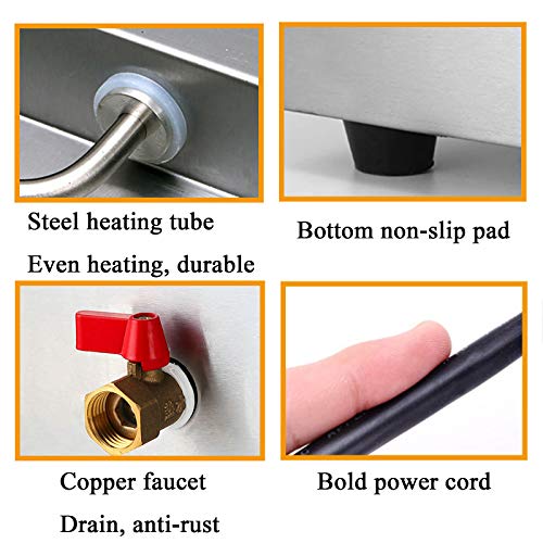 Aocay Elektrisch Speisenwärmer Edelstahl Buffetwärmer Catering Warmhaltebehälter für Speisen, Speisewärmer Dampftisch… – Bild 8