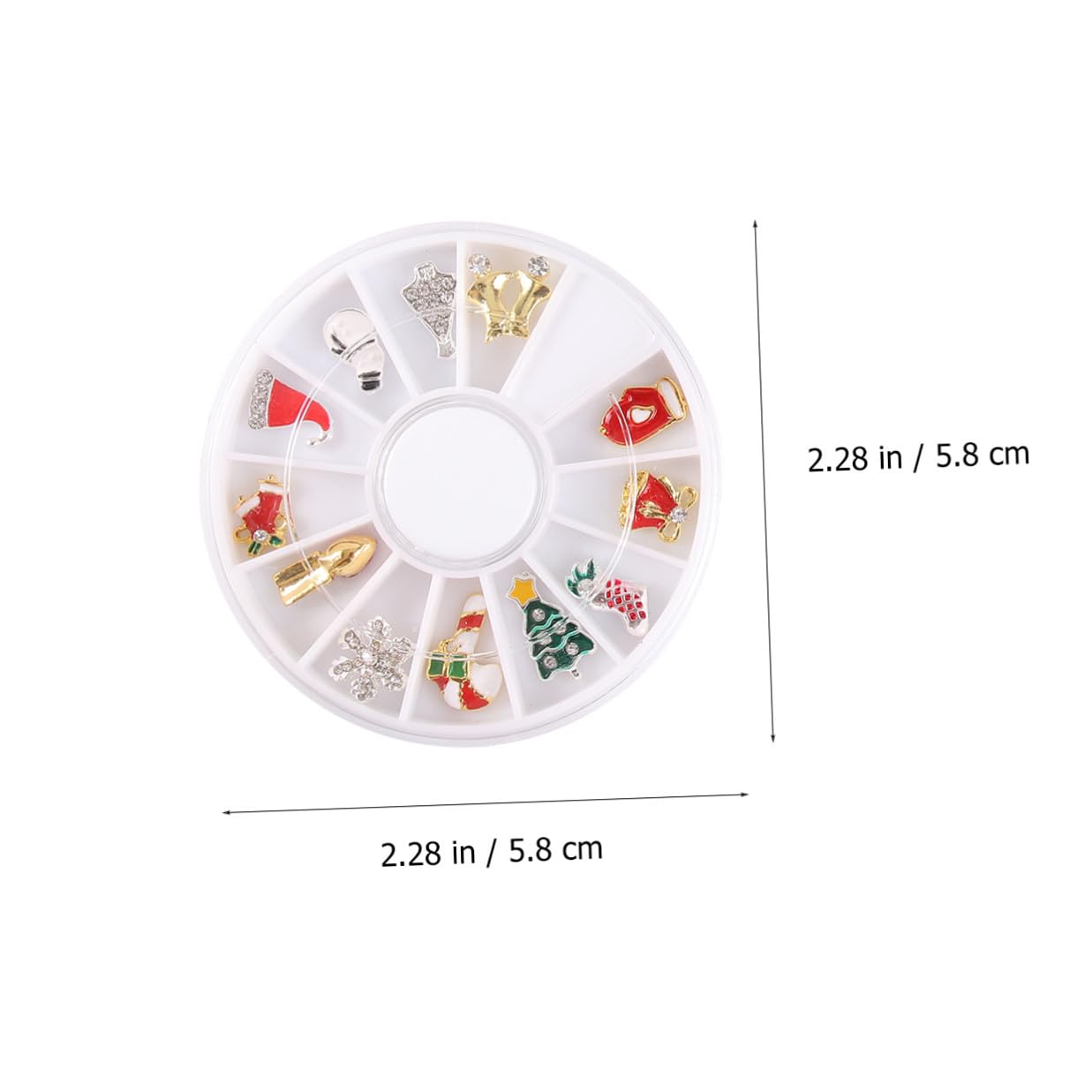 HOMSFOU Christmas Theme Nail Art Decoration Set 12-compartment Alloy Snowflake Manicure Supplies Festive Nail Art for DIY