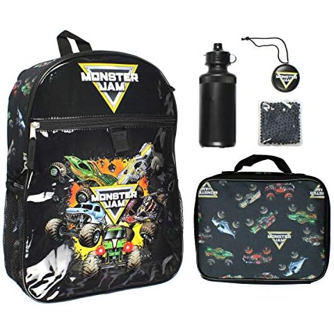 Monster Jam 5 Piece Backpack Set Cover