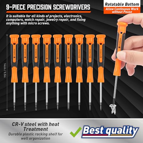 Amartisan 86-Piece Magnetic Screwdrivers Set with Case, Includs Slotted, Phillips, Hex, Pozidriv,Torx and Precision Screwdriver Set, Magnetizer Demagnetizer Tools, Tools for Men