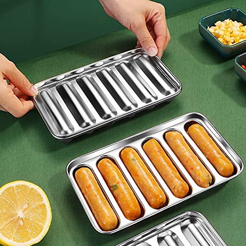 mumisuto Sausage Mold, Homemade Hot Dog Mold 6-Cavity 304 Stainless Steel Hotdog...