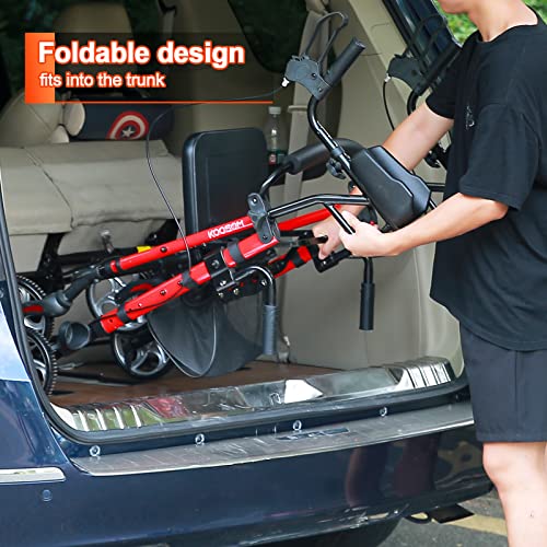 Upright Walker With Padded Armrest And Seat, Forearm Rollator Walker Stand Up Rolling Walker For Seniors From 5’2” To 6’1” #TOP7