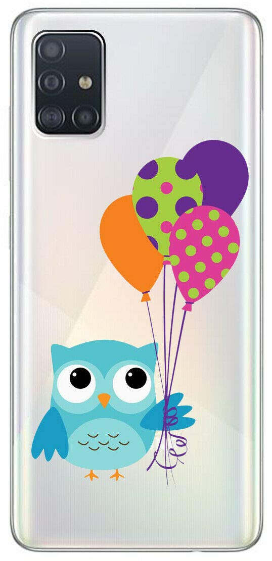 Mixroom - Cover Custodia Case In TPU Silicone Morbida Sfondo Trasparente Per Samsung Galaxy Z Flip 4 5g Fantasia Coppia Gufo Celeste T293