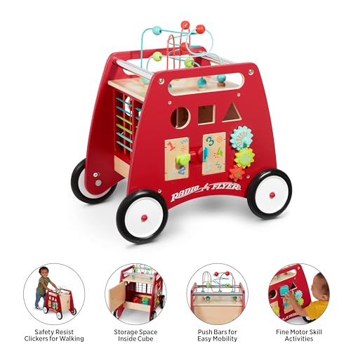 Image of Radio Flyer Deluxe Push & Play Cube Walker, Walker Toy for Ages 1-3