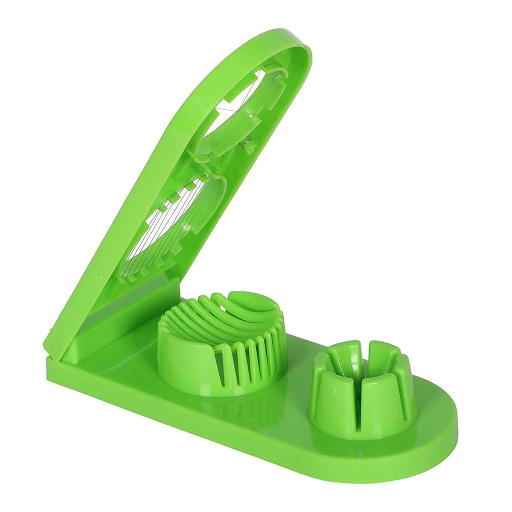 2 in 1 Egg Slicer and Cutter, Green, Kitchen Tool for Hard Boiled Eggs