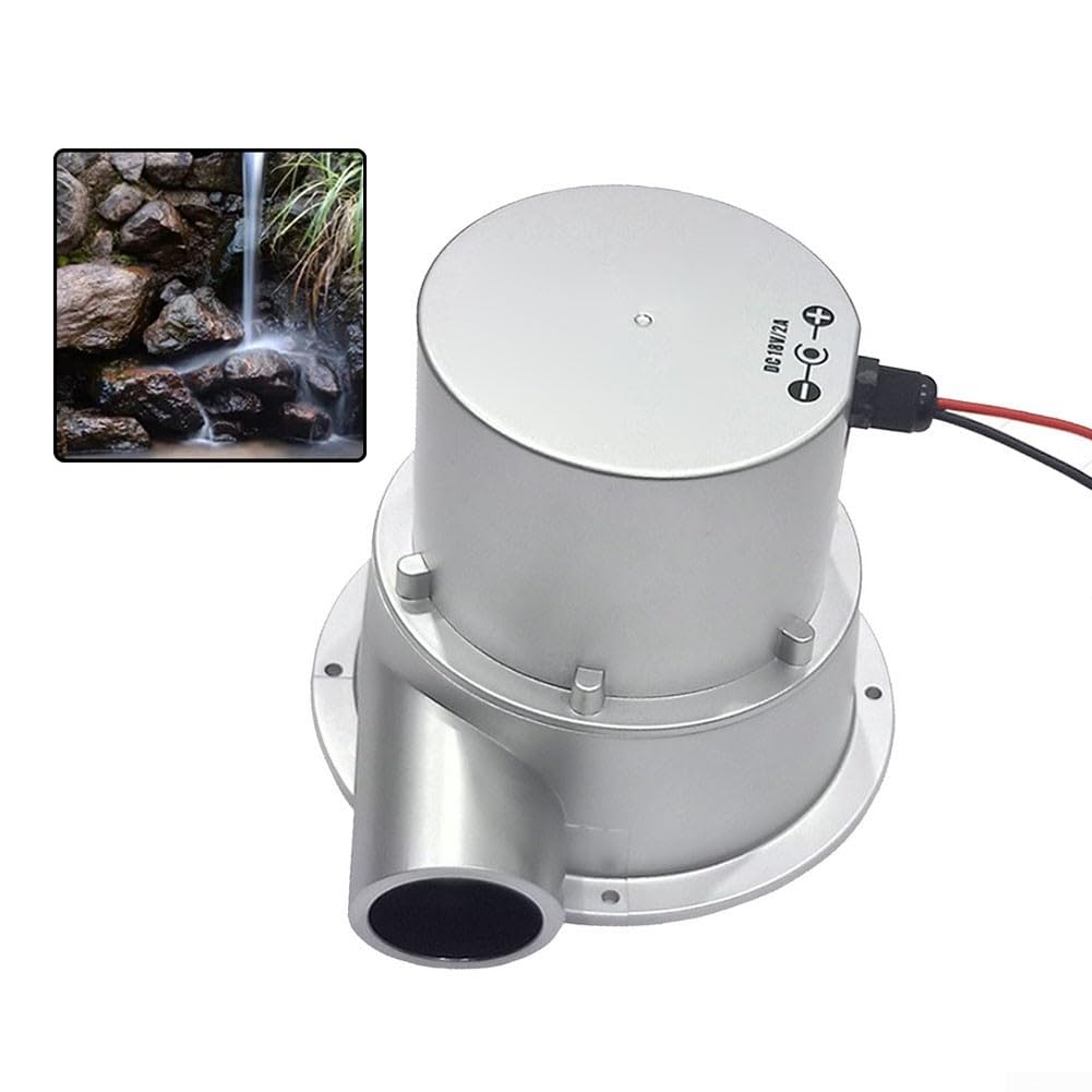 Hydraulischer DC-Generator 12V/24V 5A Wasserkraft Turbine für Bachlauf Installation Ersatz für 19V 38V Solarpanel Netzteil mit Permanentmagnet Motor Silber Modell YCX-SJ18A