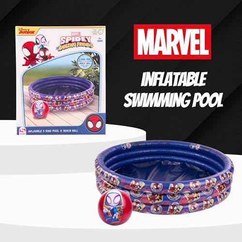 Marvel Spidey Pool, Aufblasbarer Pool, Kinderbecken, Gartenpool Spider-Man, Mehrfarbiger Runder Pool, 100 cm