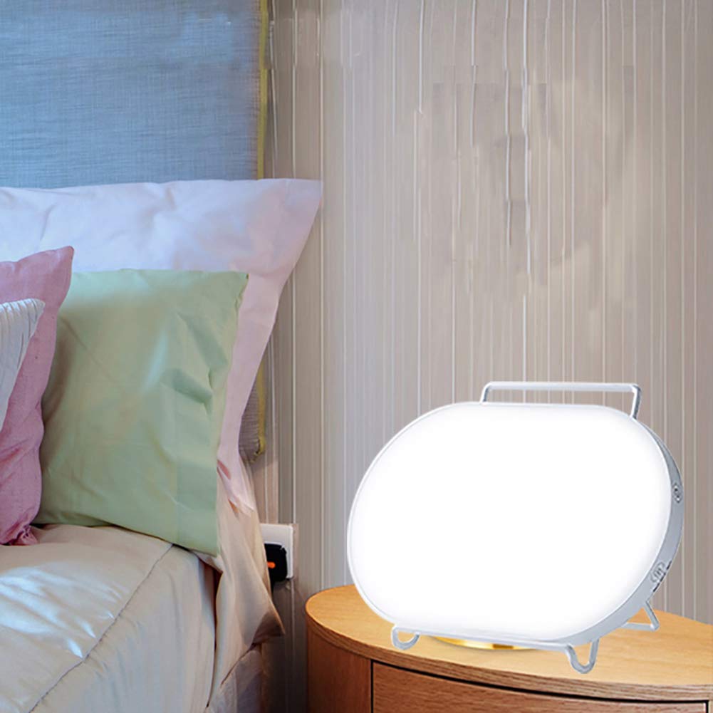 Lampe de luminothérapie avec minuterie, 10000 Lux luminosité LED Portable thérapie boîte avec 3 Niveaux de luminosité réglables, Touch Control, Lumière Ovale pour Home Office