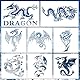 Prasacco 8 Stück Drachen Schablonen, Kunststoff Fliegender Drachen Zeichnen Malschablonen Wiederverwendbare Kunststoff Drachen Schablone Set zum Malen auf Holz Möbel Wand DIY Handwerk Zeichnen Deko