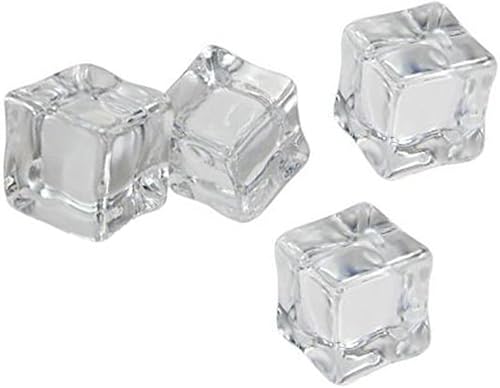 20 piezas de 1.181 in de diámetro PE de plástico no poroso simulación de cubos de roca de hielo dispersos piedra decorativa