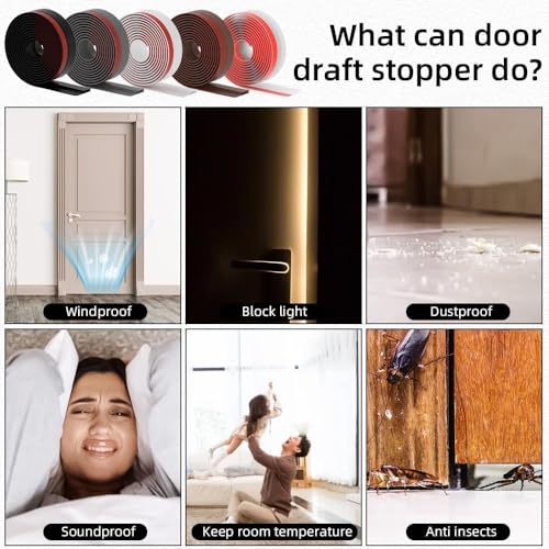 Image of SPIREX Silicon Door Bottom Sealing Strip | Self Adhesive Gap Filler Rubber | Door Bottom Sealing Strip Guard | Protector from Cockroach, Insect, Bugs, Air (White)