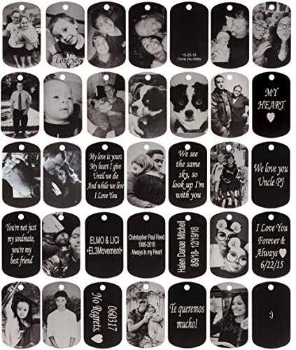 Aluminum Personalized Laser Photo Dog Tag Black And White Picture Pendant With 24 Inch Ball Chain #TOP3