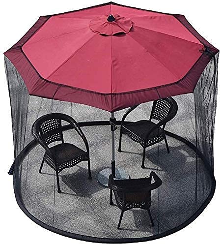 Moskitiera ogrodowa, Pokrowiec na siatkę parasol ogrodowy, regulowany za pomocą zamka błyskawicznego, wiele rozmiarów(335cm*220cm)
