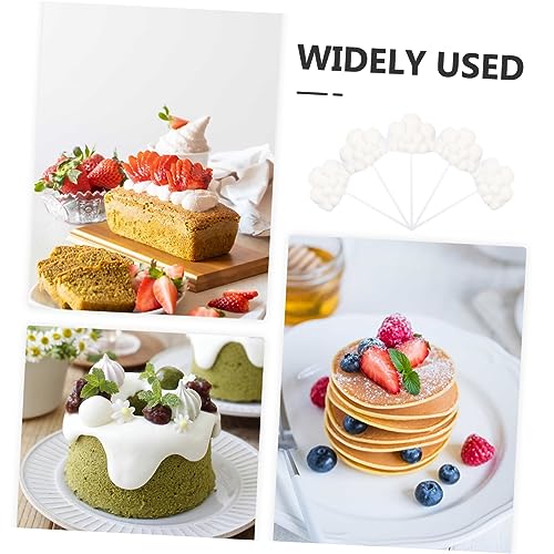 ifundom 5pcs Woolen Yarn Cloud Cupcake Picks 3D Edible Cake Toppers for Girls Party Baby Shower Birthday White Accessories - Image 5