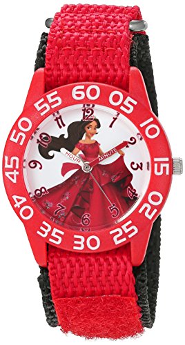 Disney Girl's 'Elena of Avalor' Quartz Plastic and Nylon Watch, Color:Red (Model: W003025)
