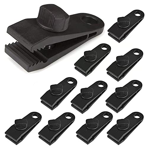 Qishing Tarp Clips, Shark Tent Fasteners Clips, Heavy Duty Lock Grip Clamps Withstand 60mph Strong Wind Fit for Awnings, Outdoor Camping, Caravan Canopies, Car Covers, Swimming Pool Covers (10 pcs)