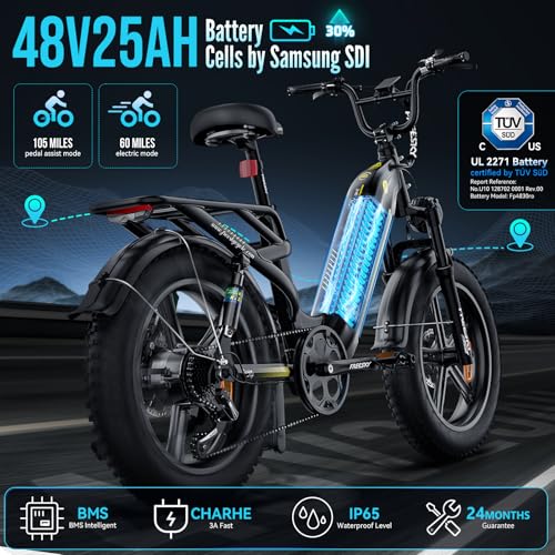 FREESKY 2500W Electric Bike for Adults,105 Miles 48V 25Ah