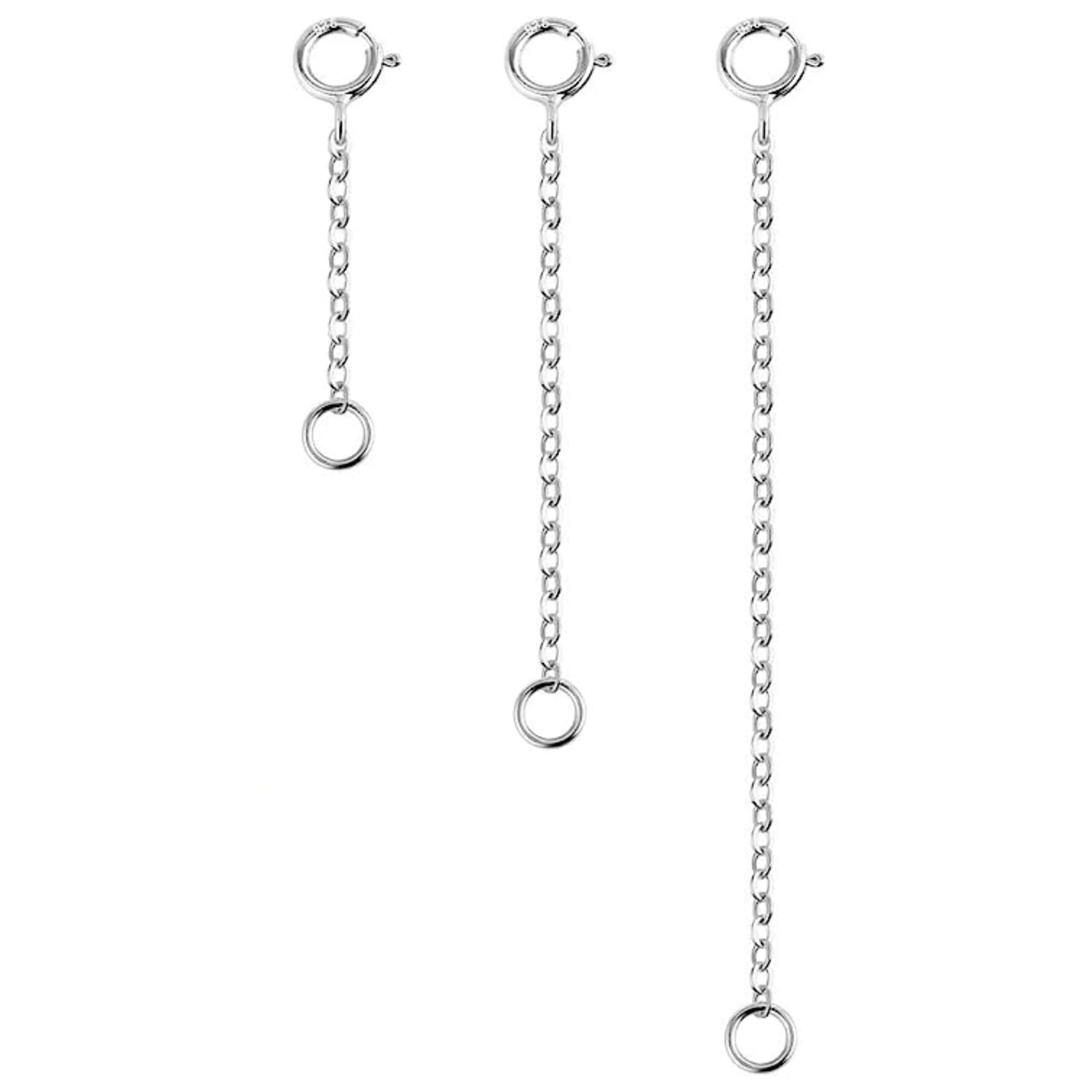 3 stuks 925 sterling zilveren halsketting verlengstukken voor het maken van sieraden - 0,8 mm - 3,5 cm