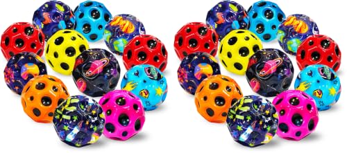 Image of VGRASSP Super Bouncy Rubber Moon Ball Toy for Kids and Adults with Craters - High Bounce, Textured Grip, Perfect for Playtime Fun - Return Gift Foam Ball (Pack of 24) Multicolor