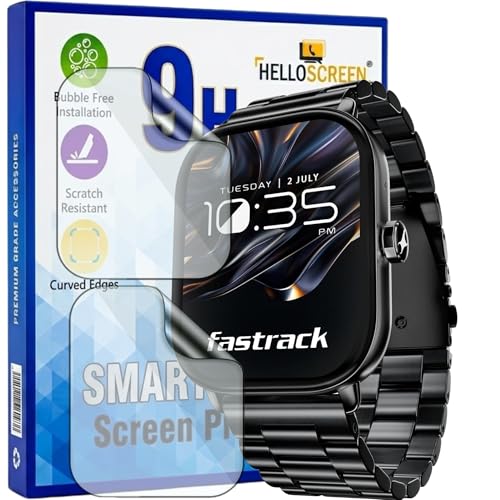 Image of HELLOSCREEN | 2 Pack | Screen Protector Guard for Fastrack Radiant FX2 | 2.04 inch | Smartwatch - Flexible & Ultrathin TPU Film, 9H Scratch Resistant, Bubble Free - Not a Tempered Glass