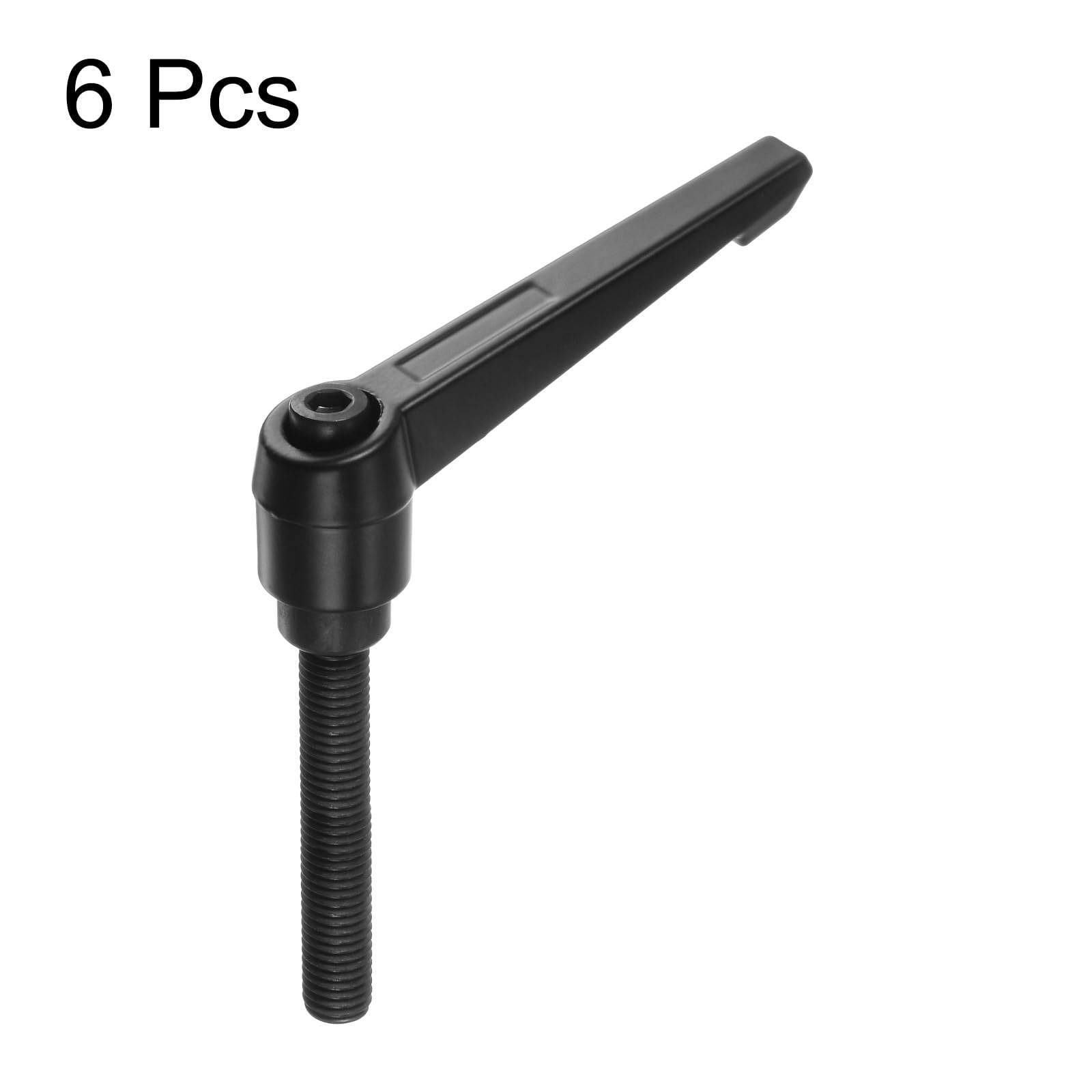 QUARKZMAN 6pz Regolabile Serraggio Leva Maniglie M10 x 70mm Maschio Filettatura Bullone Manopole Girevole Vite blockggio Rapido Rilascio Cricchetto Pulsante Maniglia, Nero