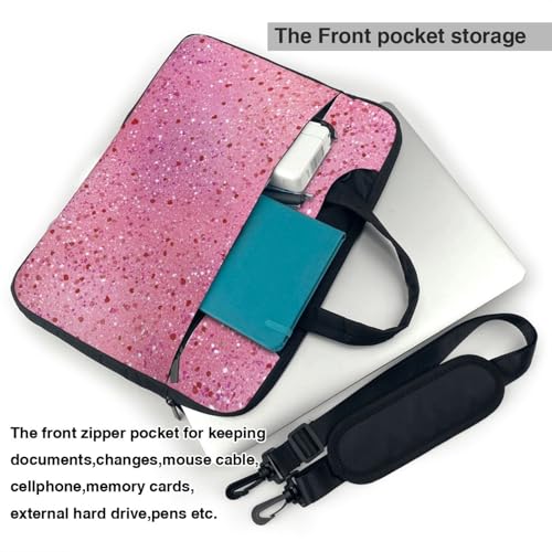 Bolso portátil rosa con brillo para laptop 15.6 pulgadas miniatura 6