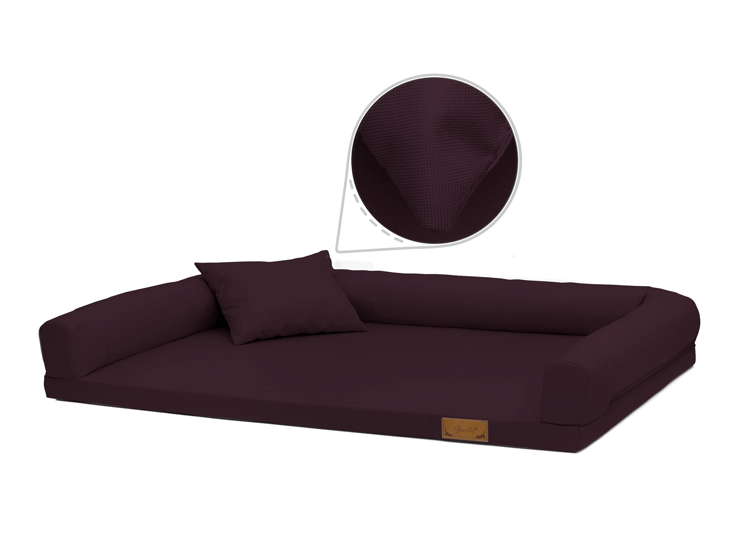 Juelle Cama Ortopédica para Perros Medianos, Colchón Ergonómico con Lados para Perros Medianos, Funda Extraíble, Lavable a Máquina a Máquina de la Lucky 2XL (Tamaño: M - 100 x 75 cm, Ciruela)